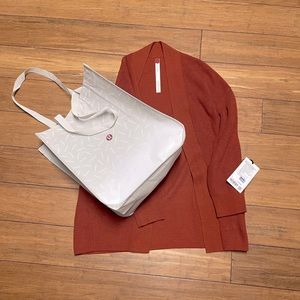 Lululemon merino wool-blend rib long wrap sweater